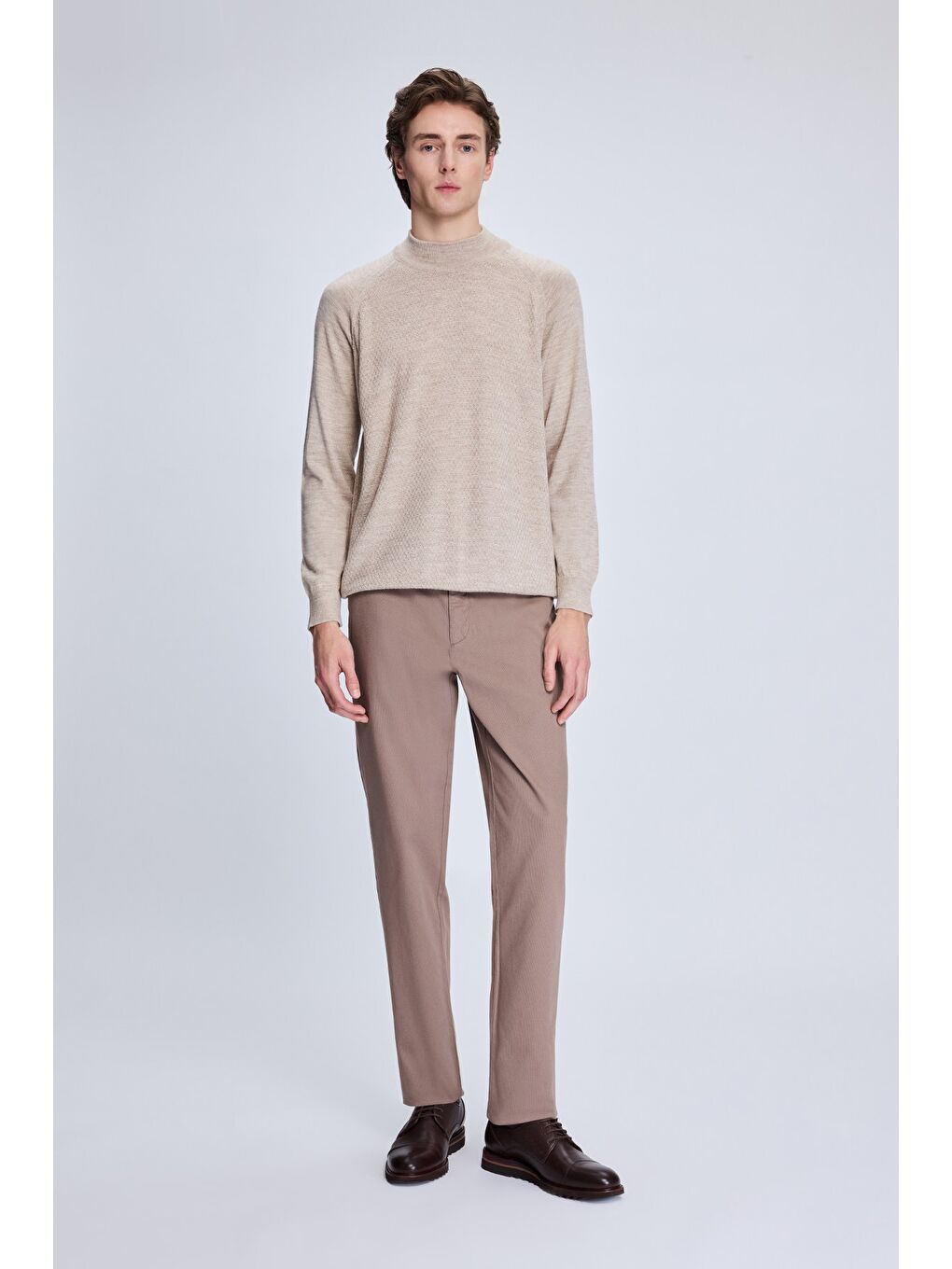 Bej Vizon Dinamik Fit Yandan Cepli Casual Jogger Pantolon-1