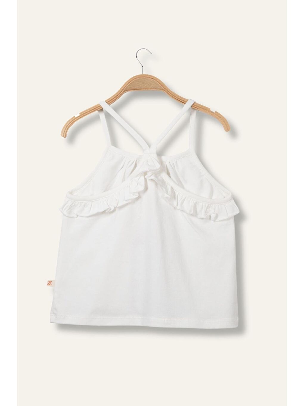 Kız Çocuk Paradıse Baskılı Askılı T-Shirt - Ekru-1