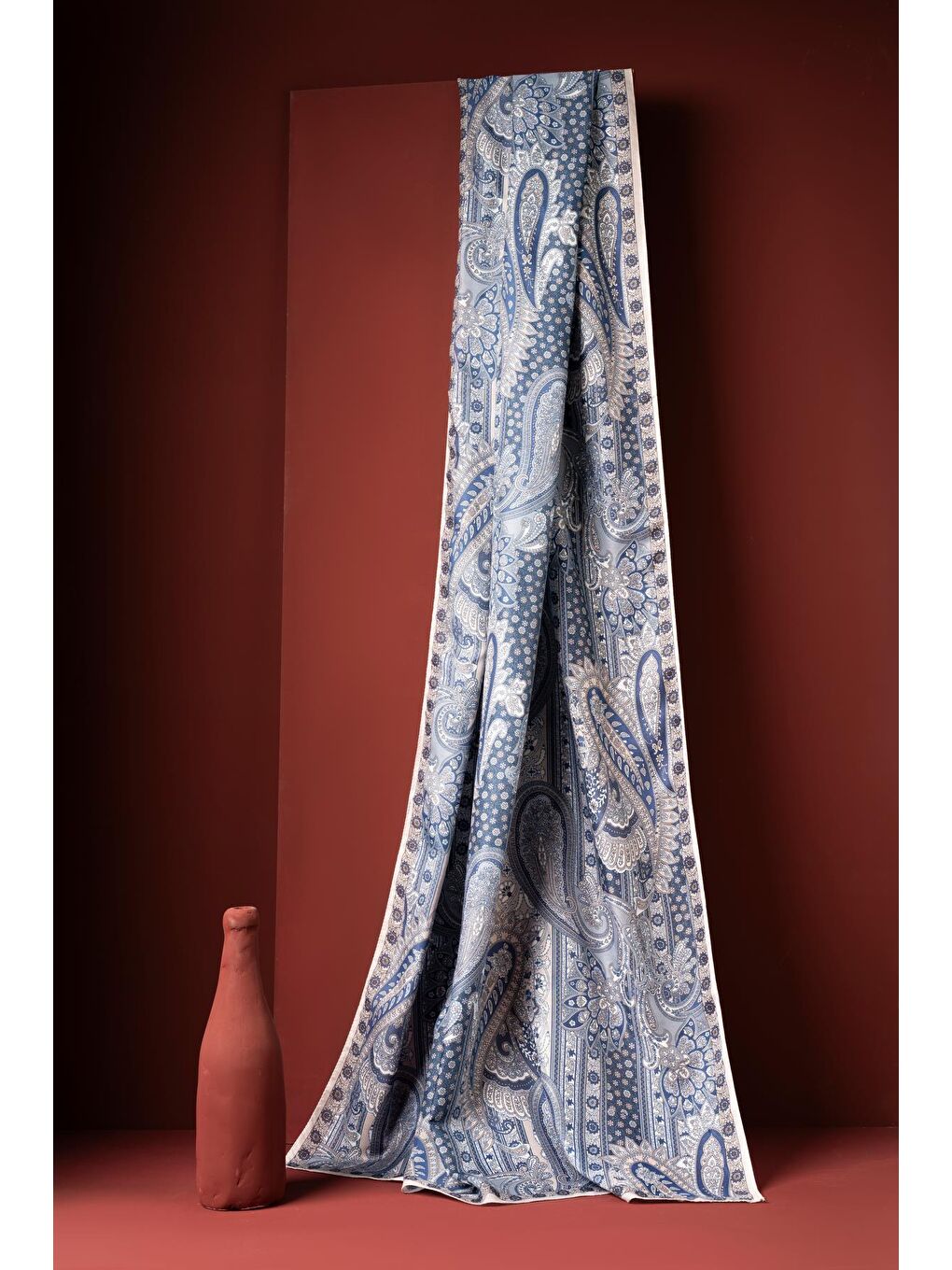 İndigo Kadın Etnik Desen Soft Şal Adessa