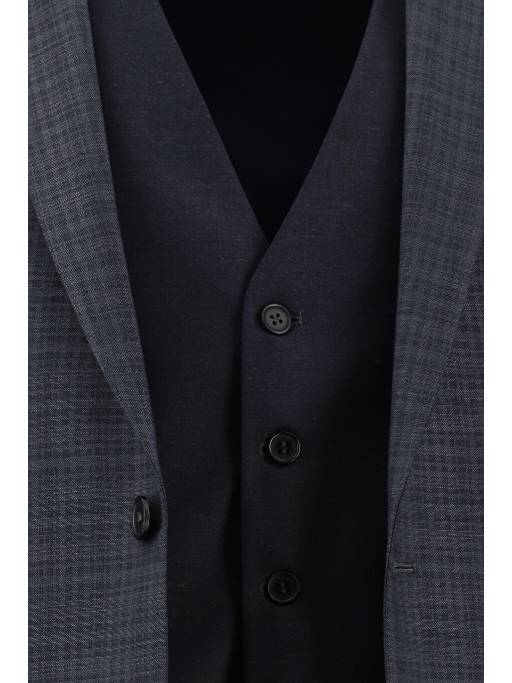 Gri Super Slim Fit Ekstra Dar Kesim Kombinli Yelekli Takım Elbise-5