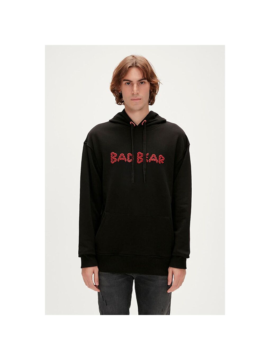 3D Bad Erkek Siyah Uzun Kol Hoodie