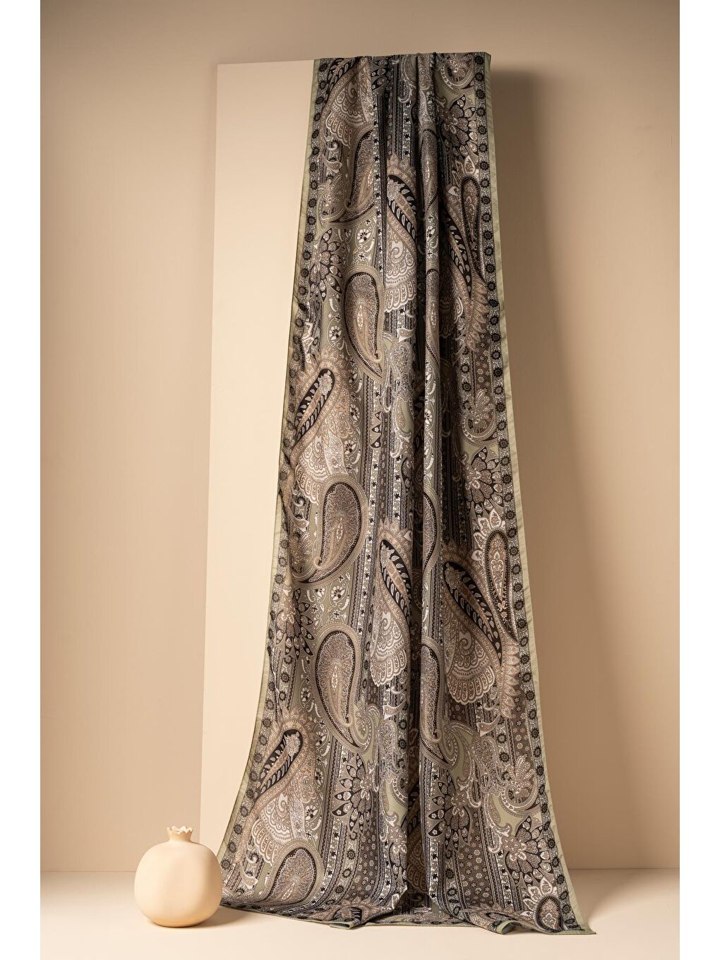 Haki Kadın Etnik Desen Soft Şal Adessa