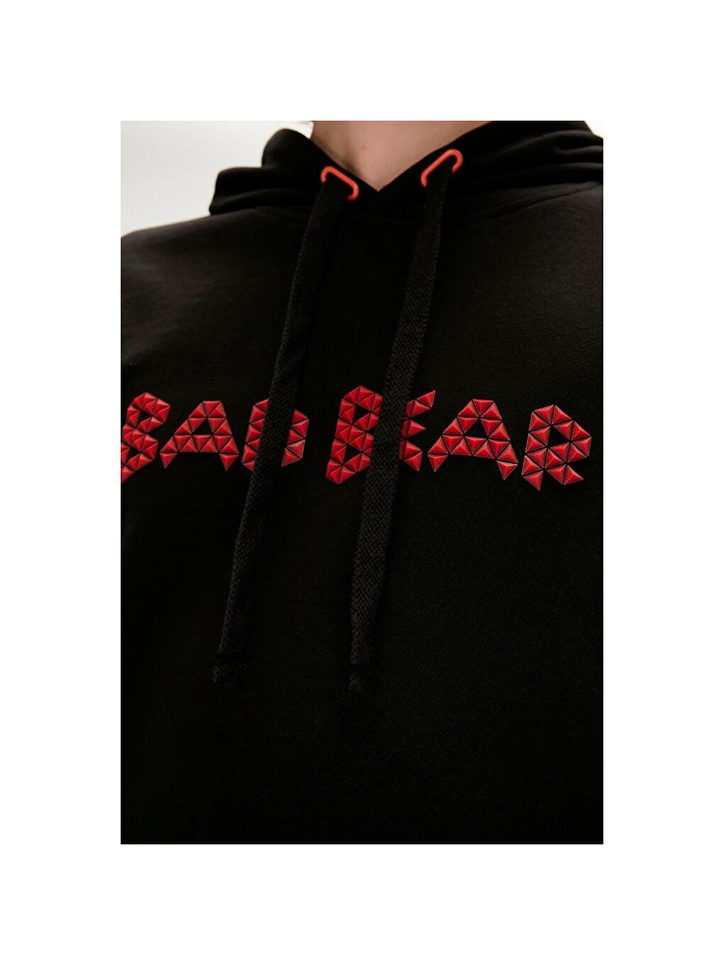 3D Bad Erkek Siyah Uzun Kol Hoodie-2