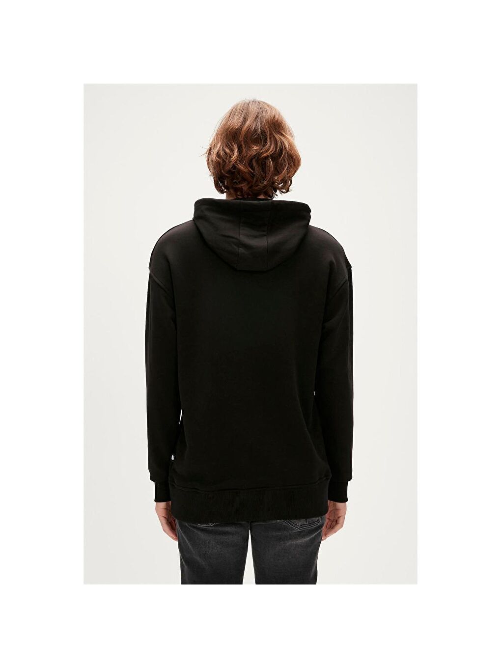 3D Bad Erkek Siyah Uzun Kol Hoodie-3