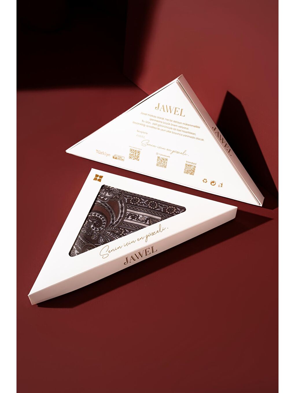 Kahverengi Kadın Etnik Desen Soft Şal Adessa-1