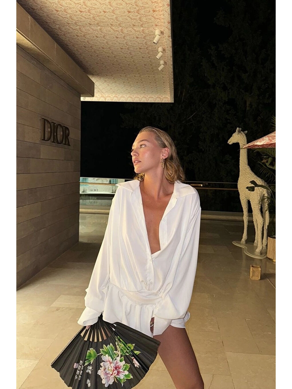 Kadın Beyaz Gömlek Elbise 1026-221567-5