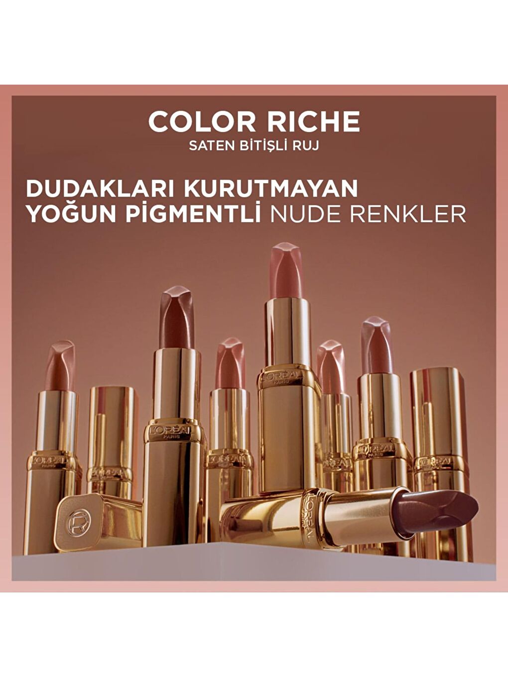 L'Oreal Paris Nude Color Riche Saten Bitişli Ruj - 520 Nude Defiant - 3