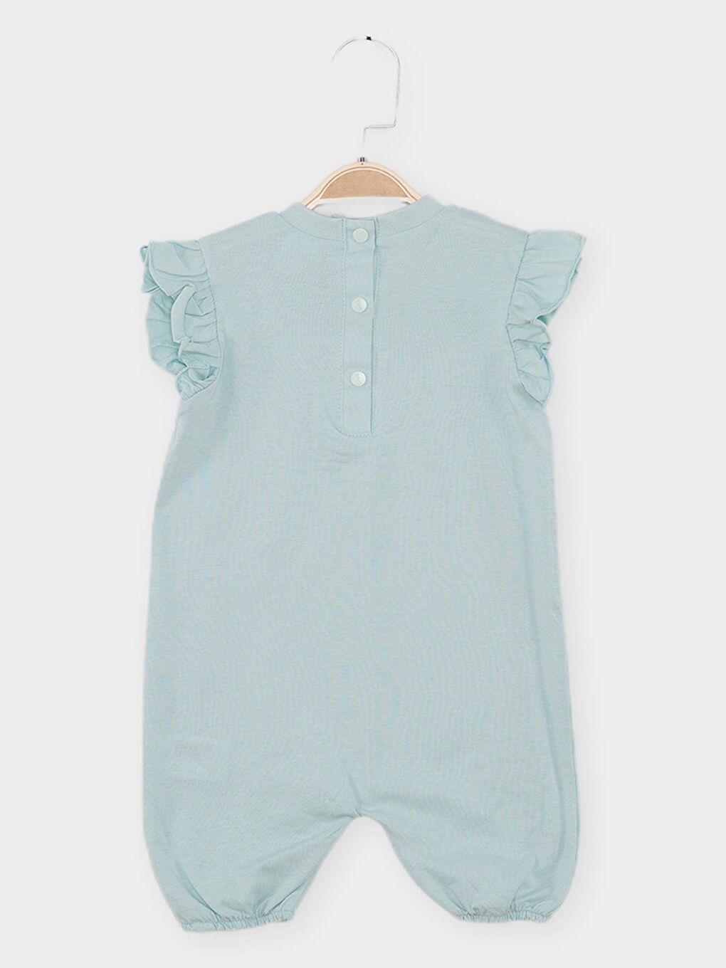 Mavi Minnie Mouse Lisanlı Kız Bebek Kısa Tulum 21790-1