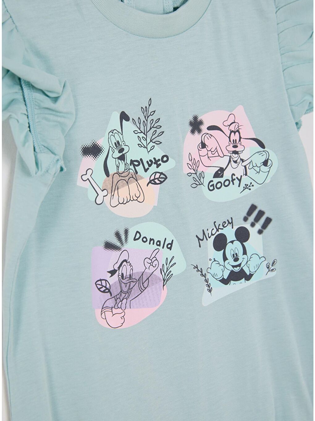 Mavi Minnie Mouse Lisanlı Kız Bebek Kısa Tulum 21790-2