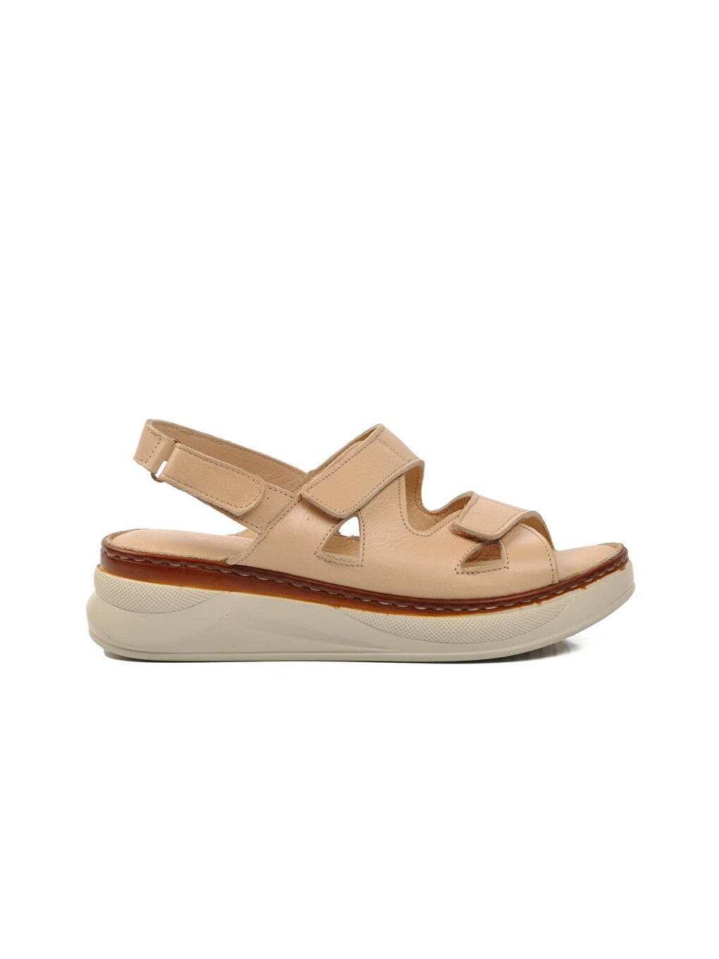 Bej Hakiki Deri Kadın Sandalet 24340228Y