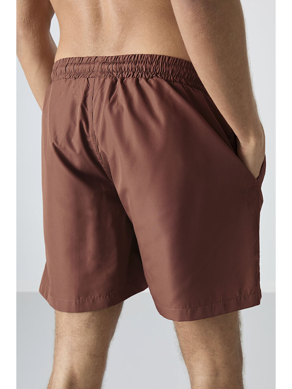 Kahverengi Hızlı Kuruyan Standart Fit Erkek Deniz Şortu - 81237-2