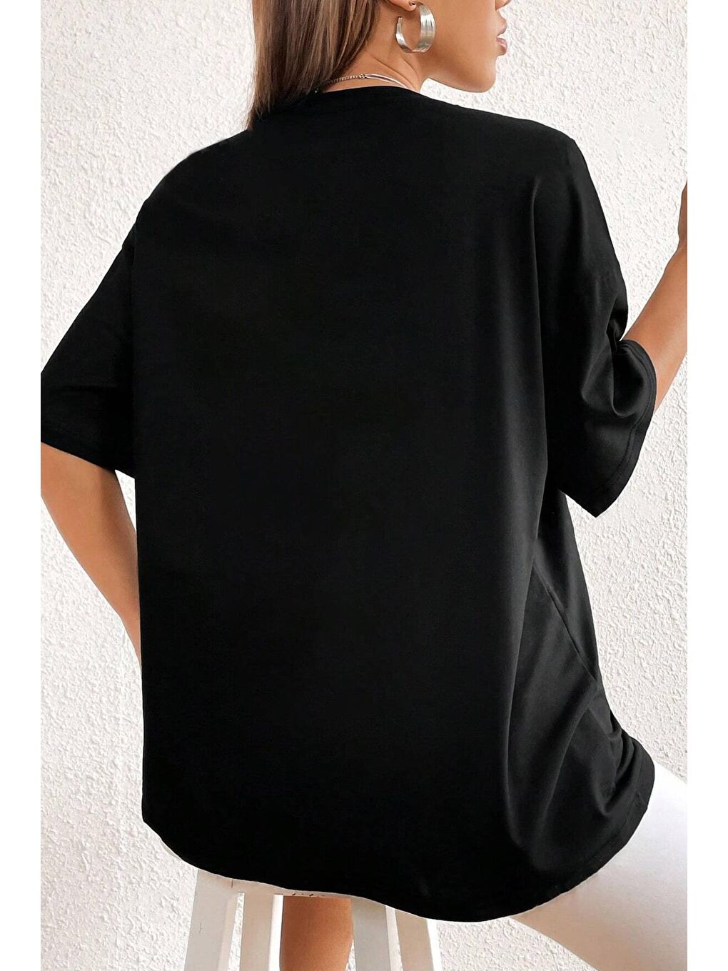 uyguntarz Siyah Unisex Another Monday Baskılı Oversize Tshirt - 1