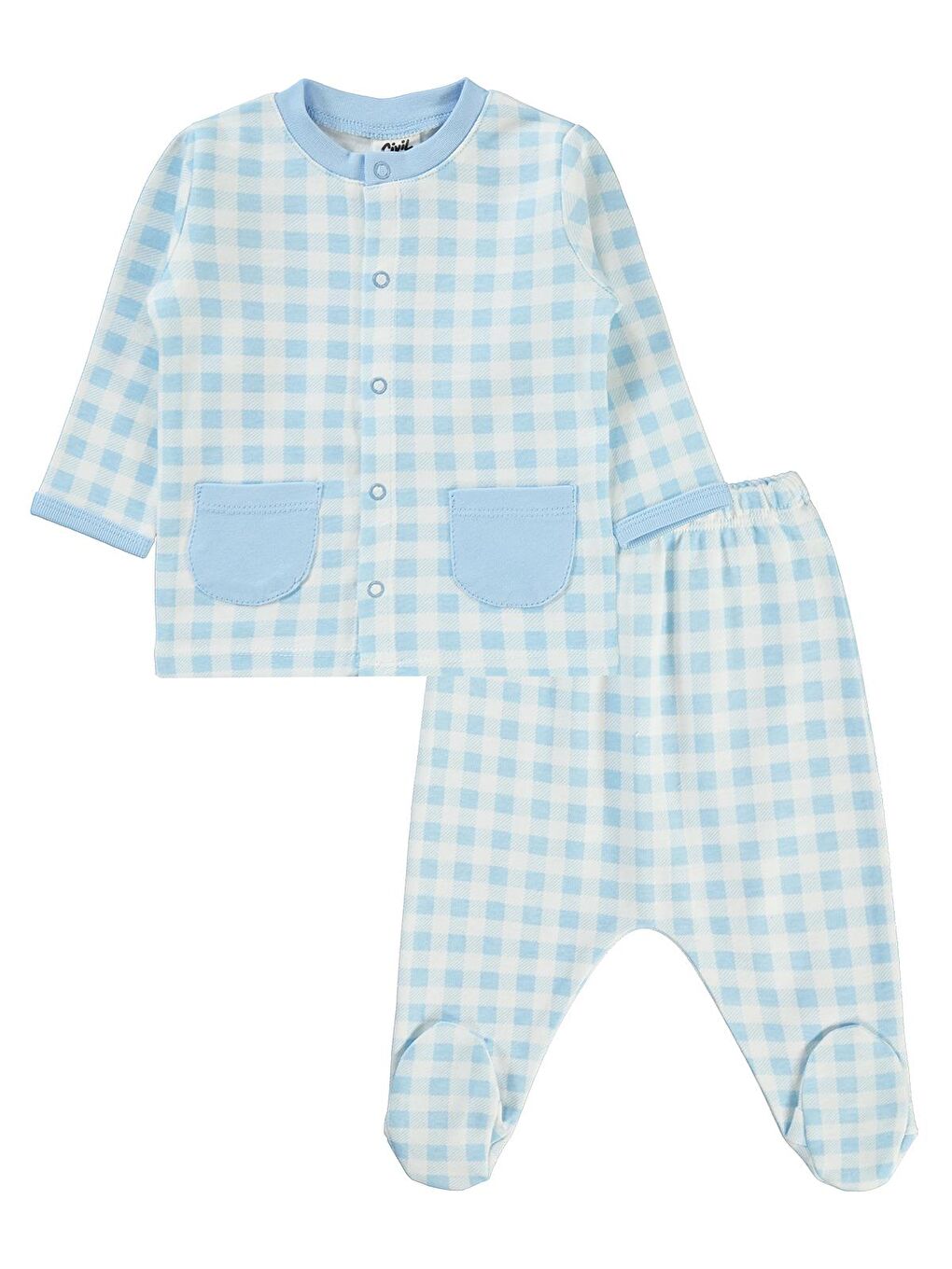 Civil Mavi Baby Erkek Bebek Pijama Takımı 1-6 Ay Bebe Mavi