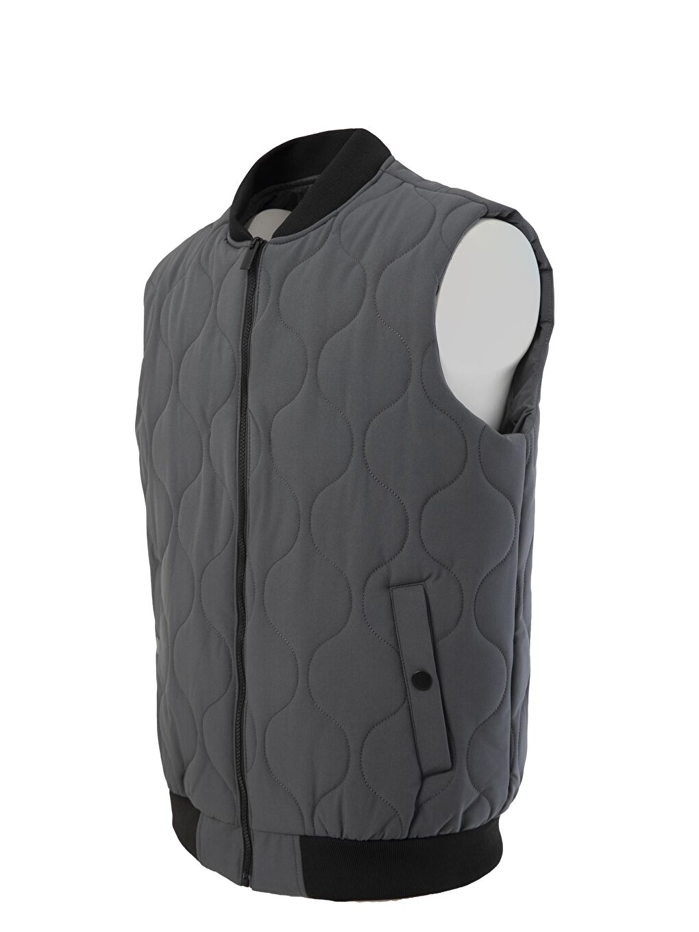 Erkek Kolej Yaka Kapitone Yelek Antrasit-2