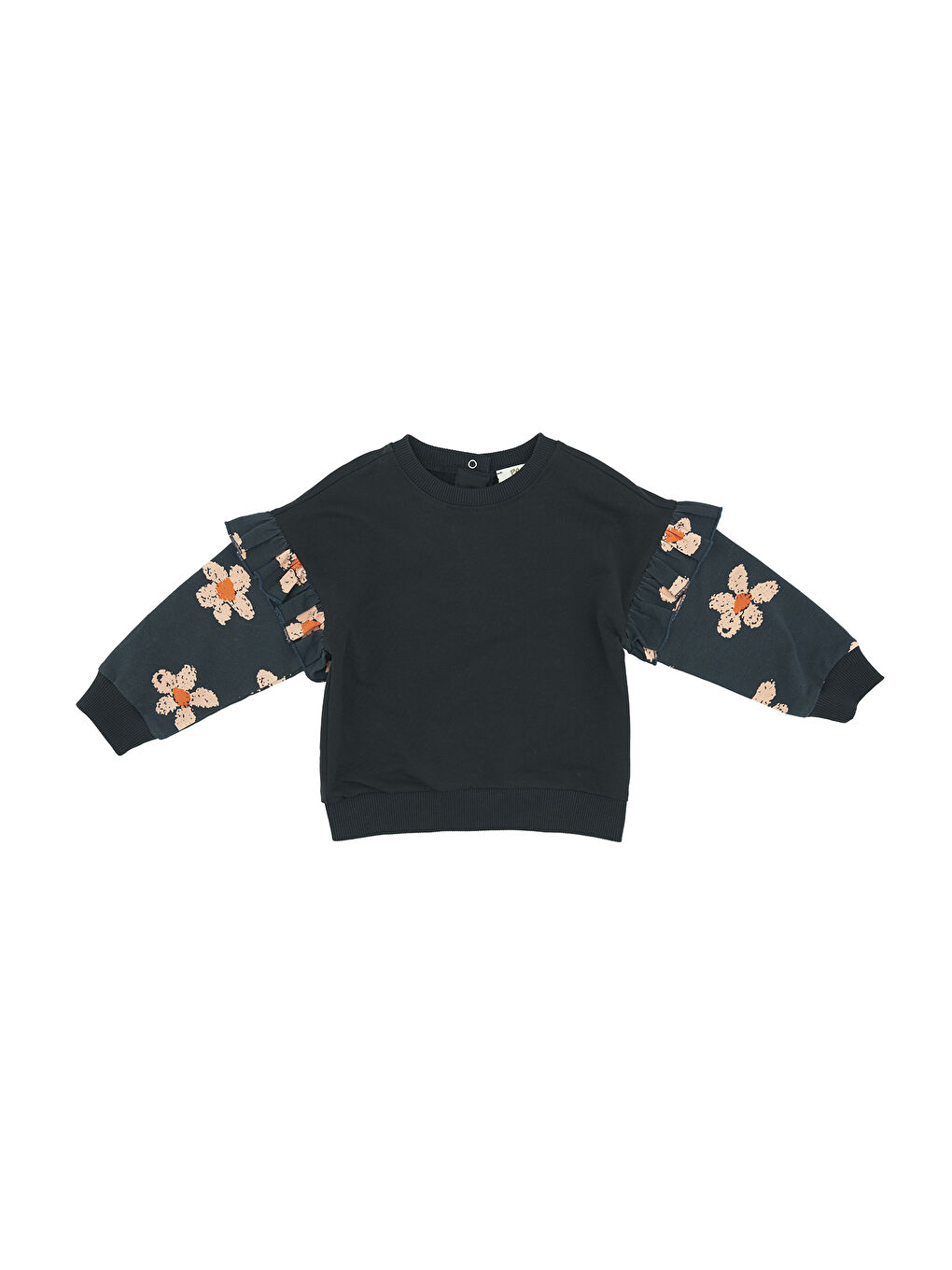 Panço Siyah Kız Çocuk  Baskılı Sweatshirt