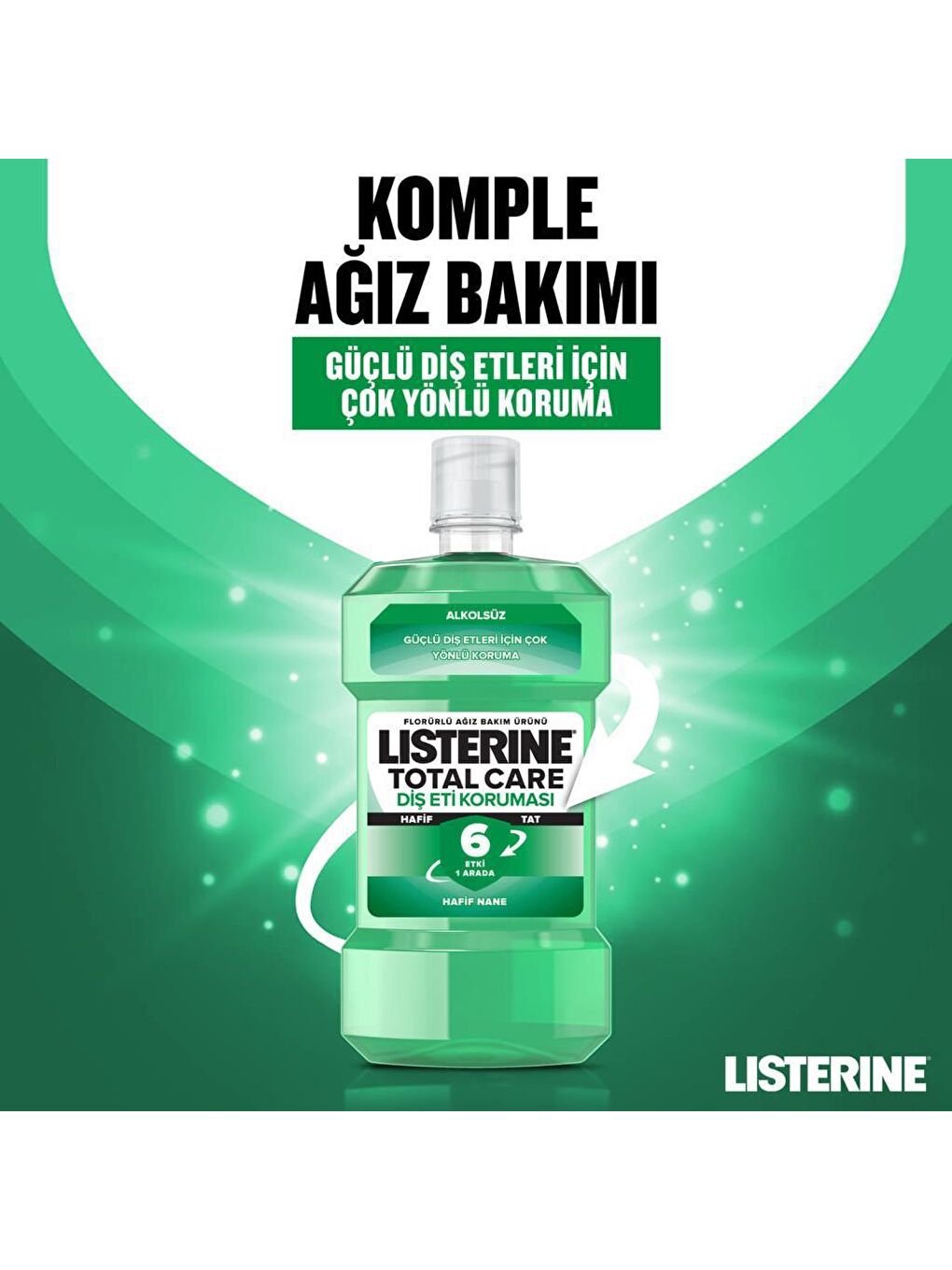 Listerine Renksiz Diş ve Diş Eti Koruması Hafif Tat 500 ml - 2