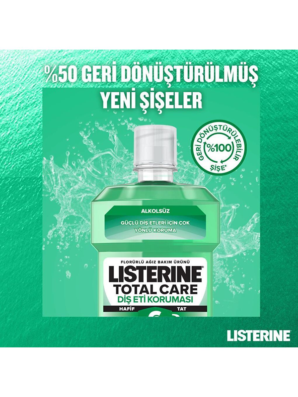 Listerine Renksiz Diş ve Diş Eti Koruması Hafif Tat 500 ml - 6