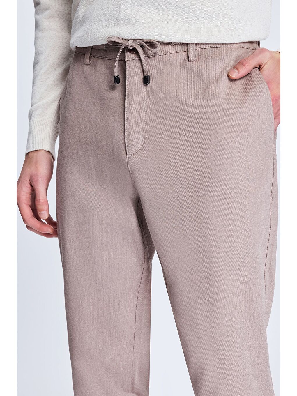 Bej Dinamik Fit Yandan Cepli Casual Jogger Pantolon-2