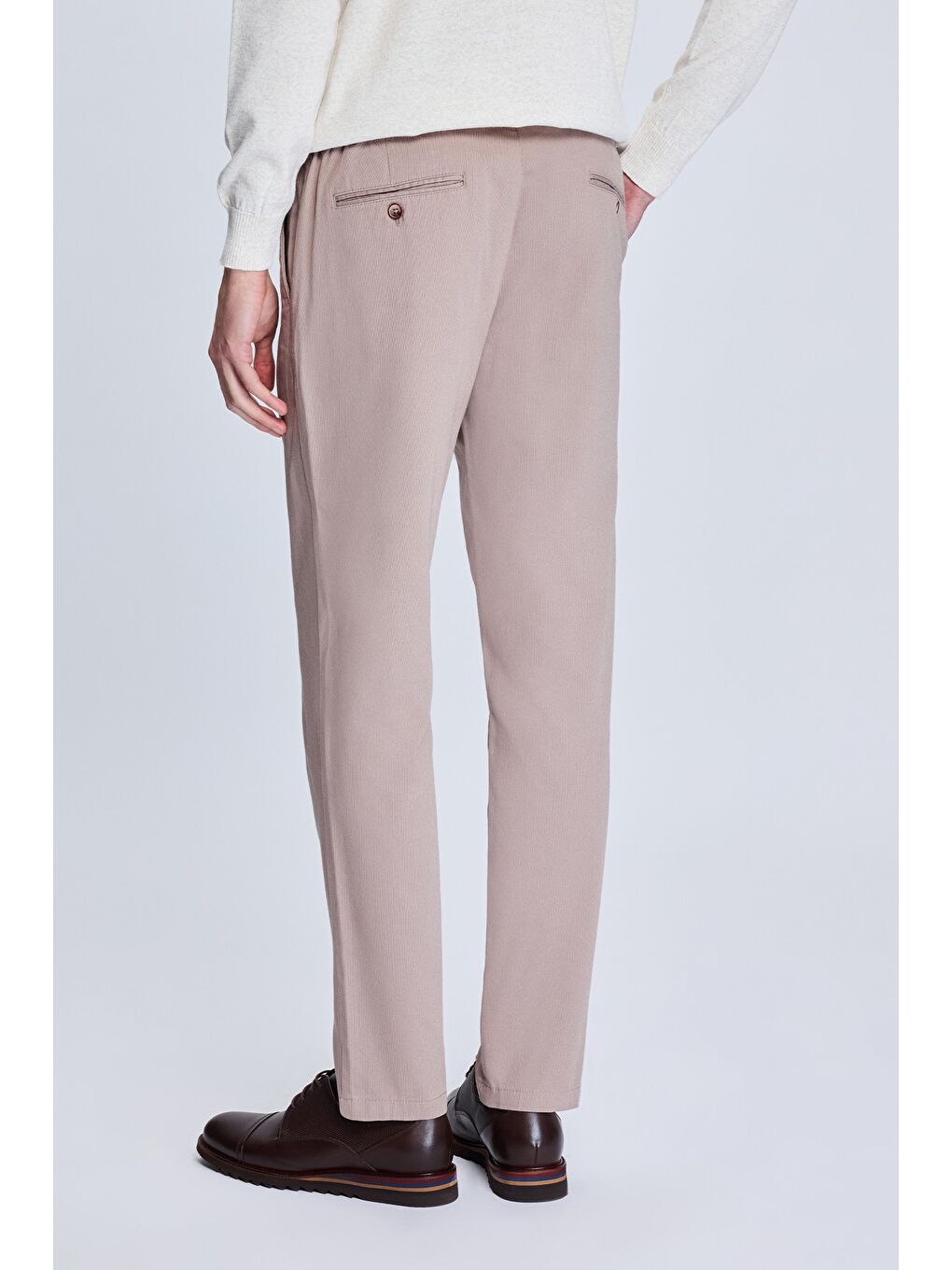 Bej Dinamik Fit Yandan Cepli Casual Jogger Pantolon-3