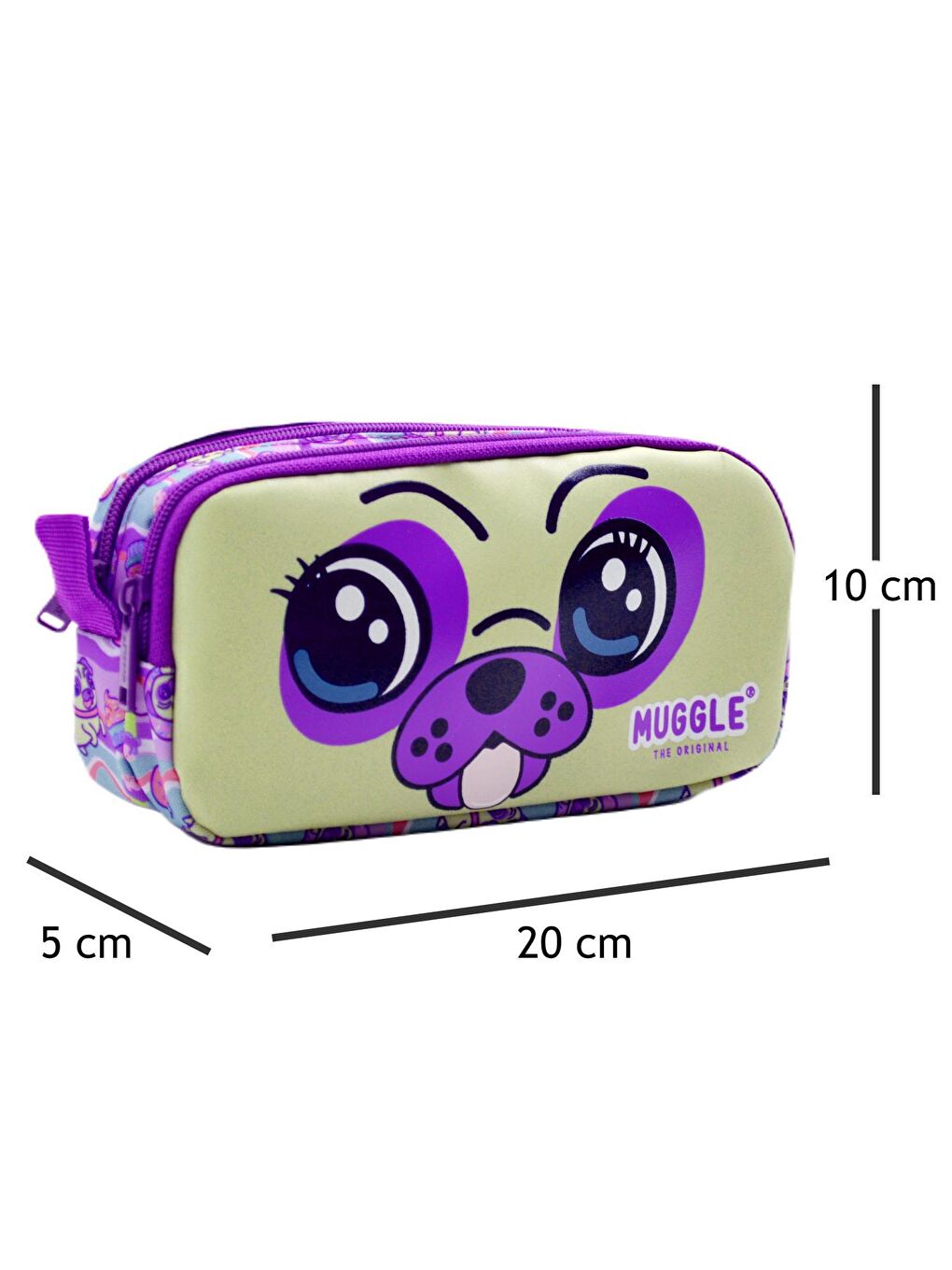 Muggle Dog Mor 2 Gözlü Kalemlik Çantası (MU-7020) - 1