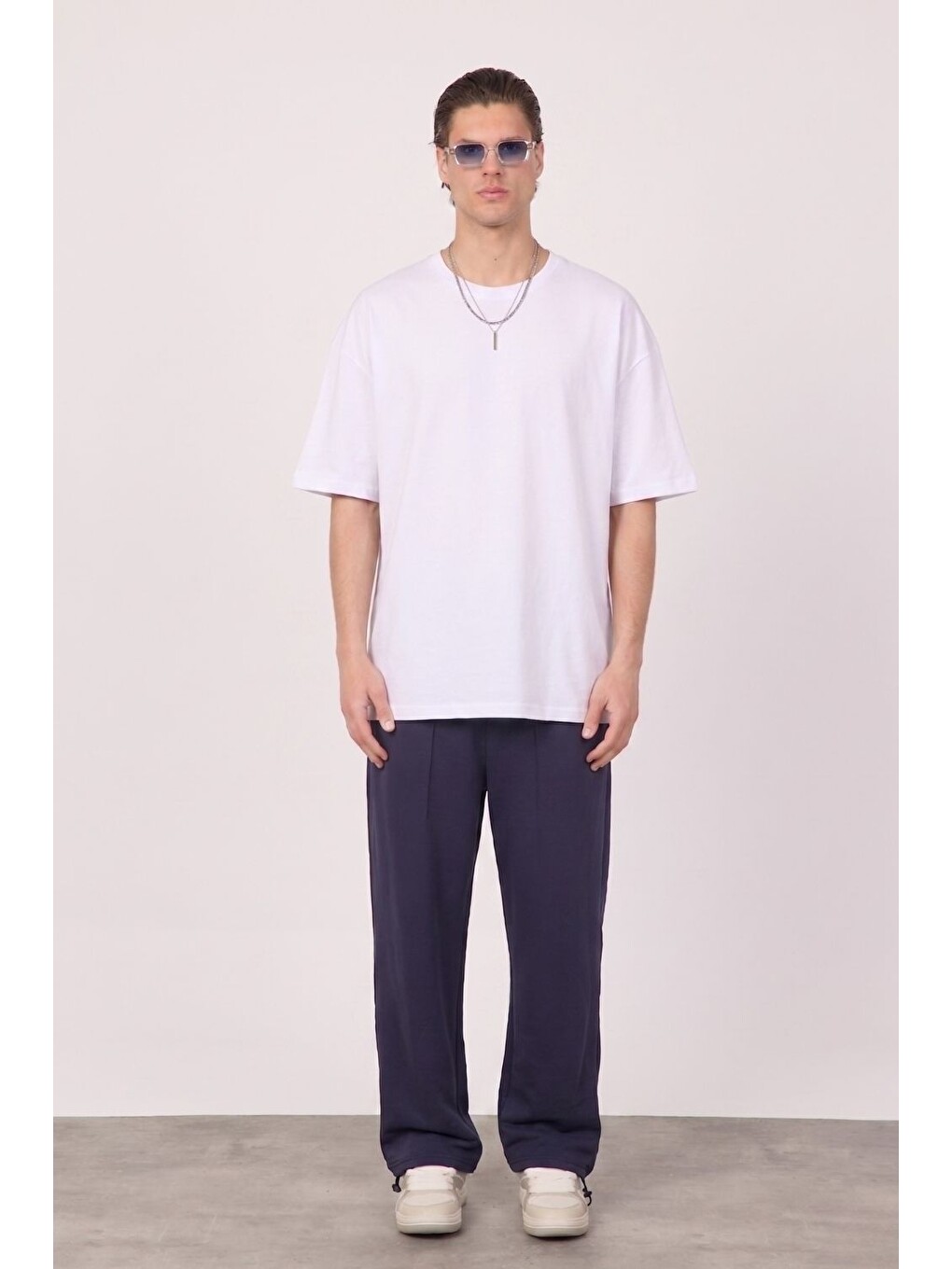 Erkek Blank Oversize Beyaz T-Shirt