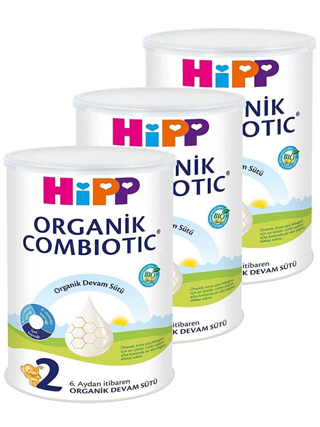 HiPP Renksiz 2 Organic Combiotic Devam Sütü 350 gr x 3 Adet