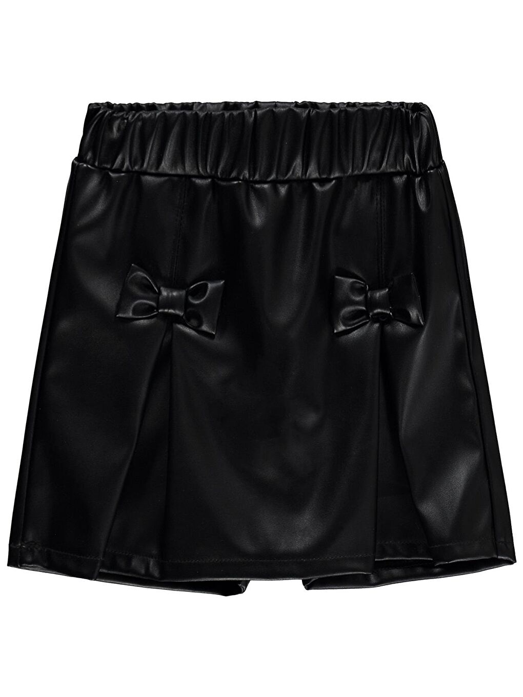 Baby Fiyonklu Deri Şort 6-18 Ay Etek - Siyah 9-12 Ay