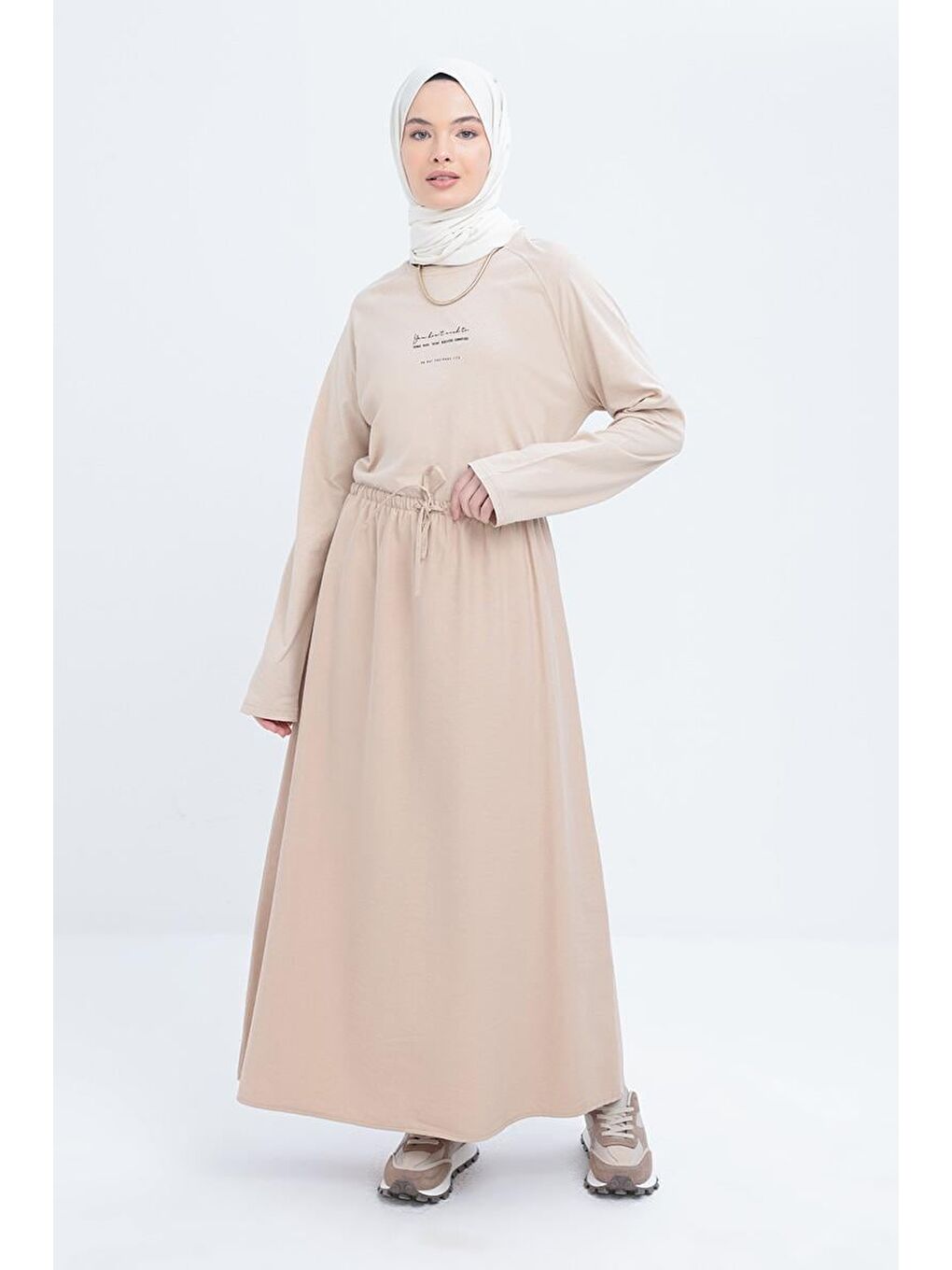 Bej-Beli Büzgülü Çan Etek