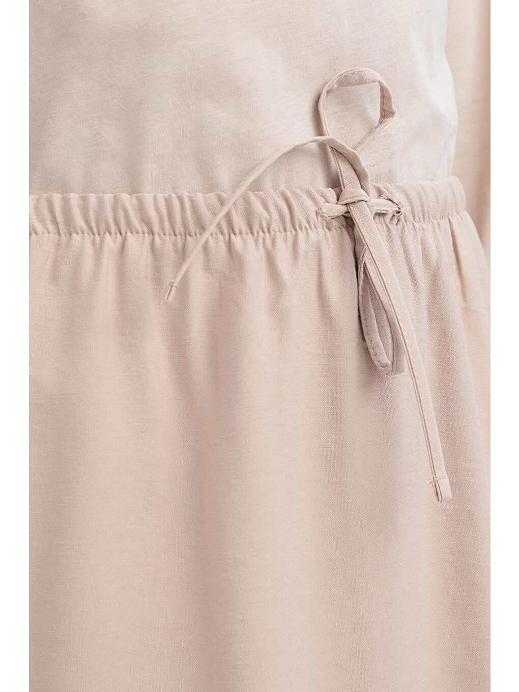 Bej-Beli Büzgülü Çan Etek-3