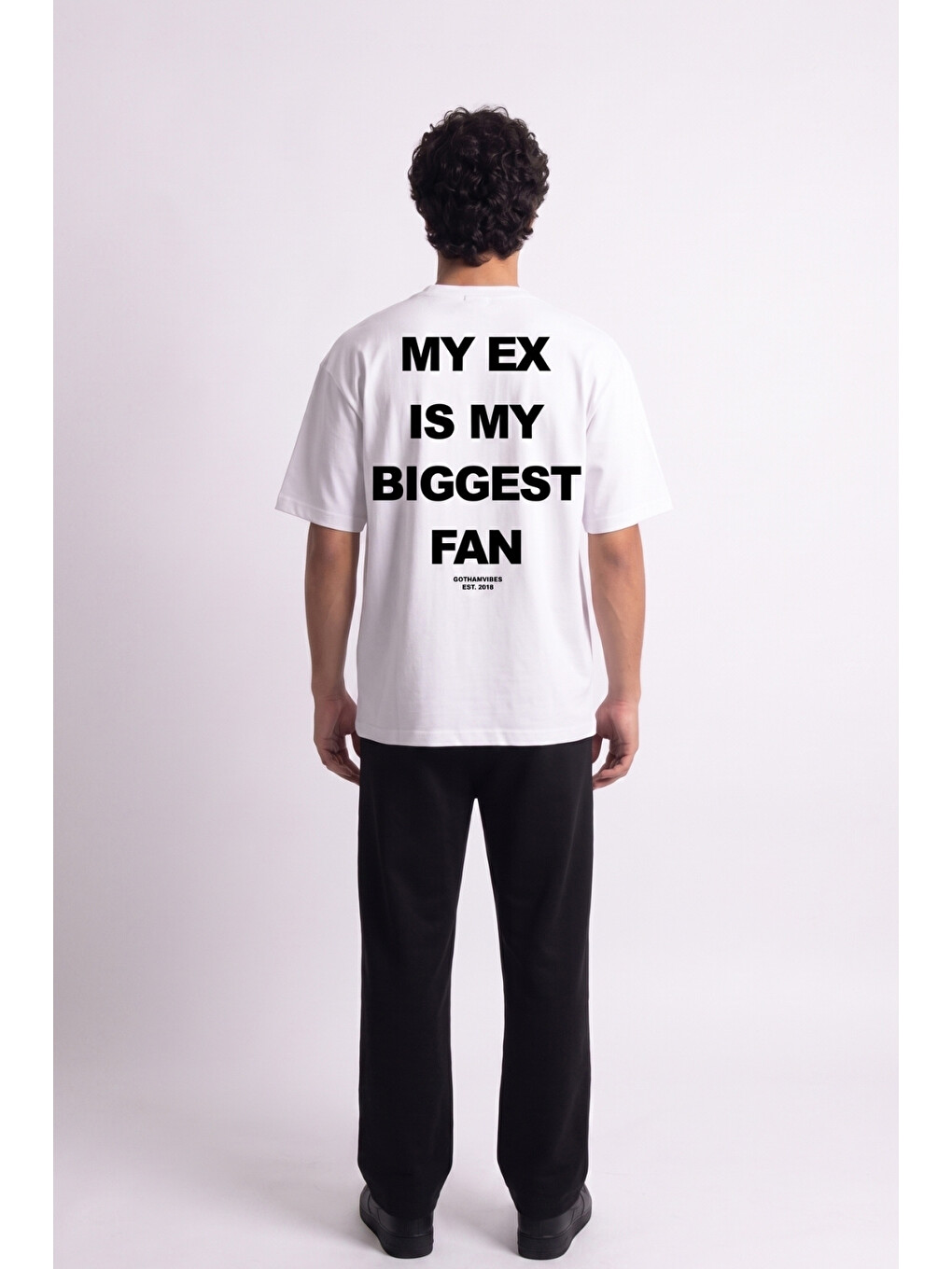 Erkek Boxy Ex Beyaz Premium T-Shirt-1
