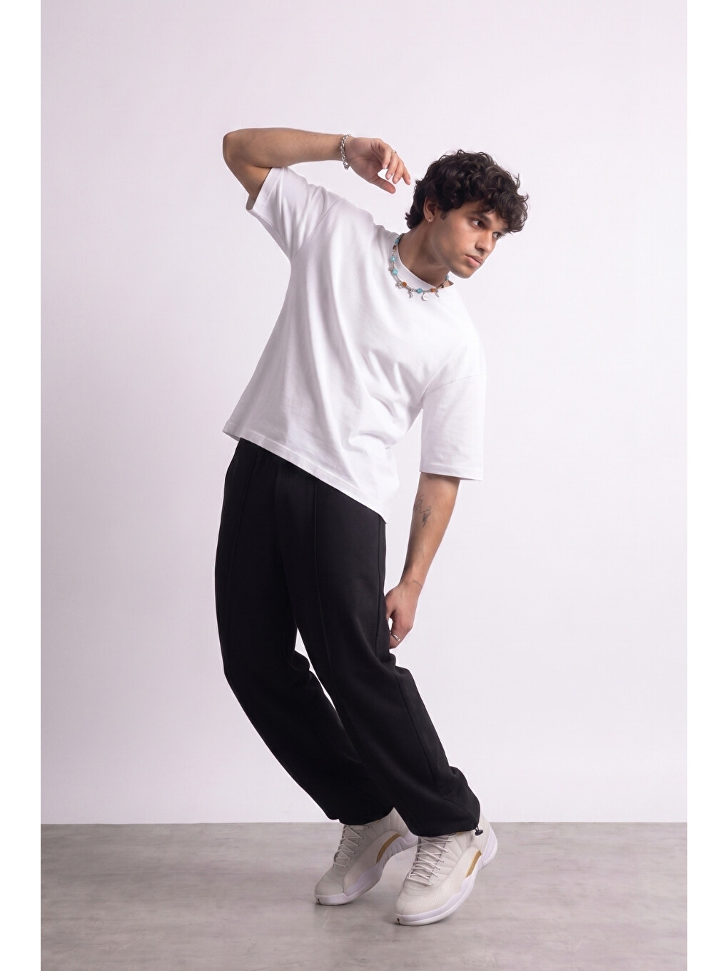 Erkek Boxy Ex Beyaz Premium T-Shirt-3
