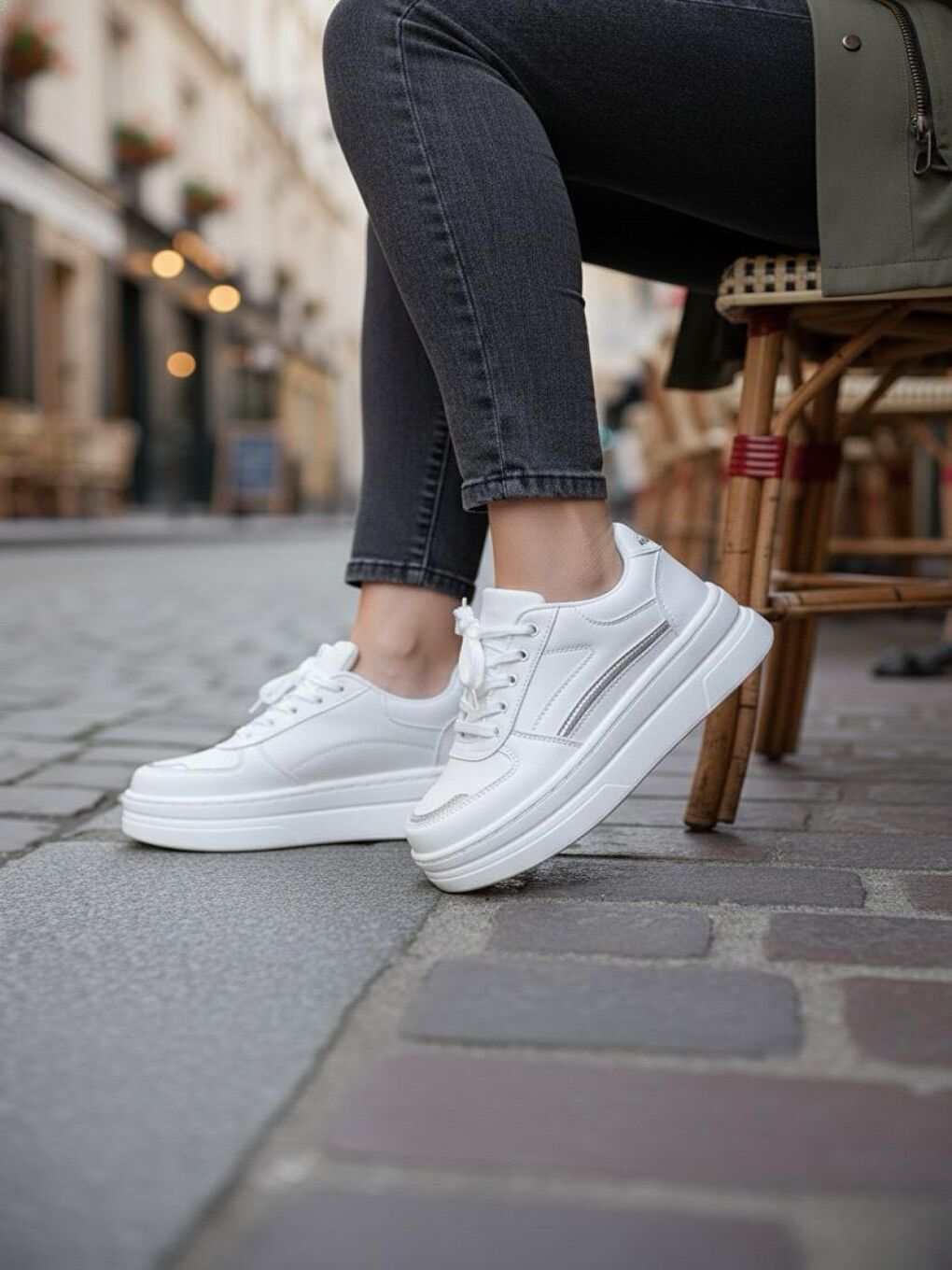 Garantili Elinda Beyaz Günlük Ortopedik Kadın Sneaker Spor Ayakkabı