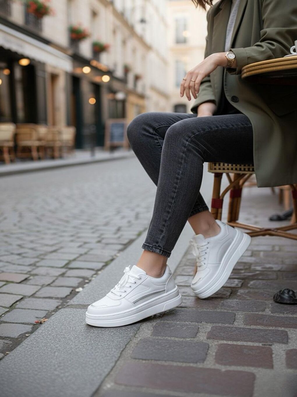 Garantili Elinda Beyaz Günlük Ortopedik Kadın Sneaker Spor Ayakkabı-1