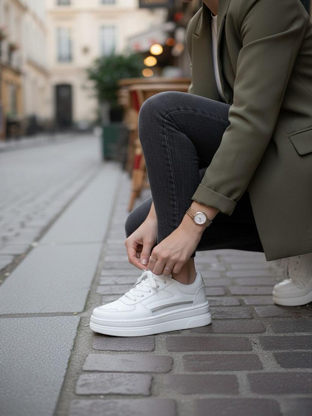 Garantili Elinda Beyaz Günlük Ortopedik Kadın Sneaker Spor Ayakkabı-3