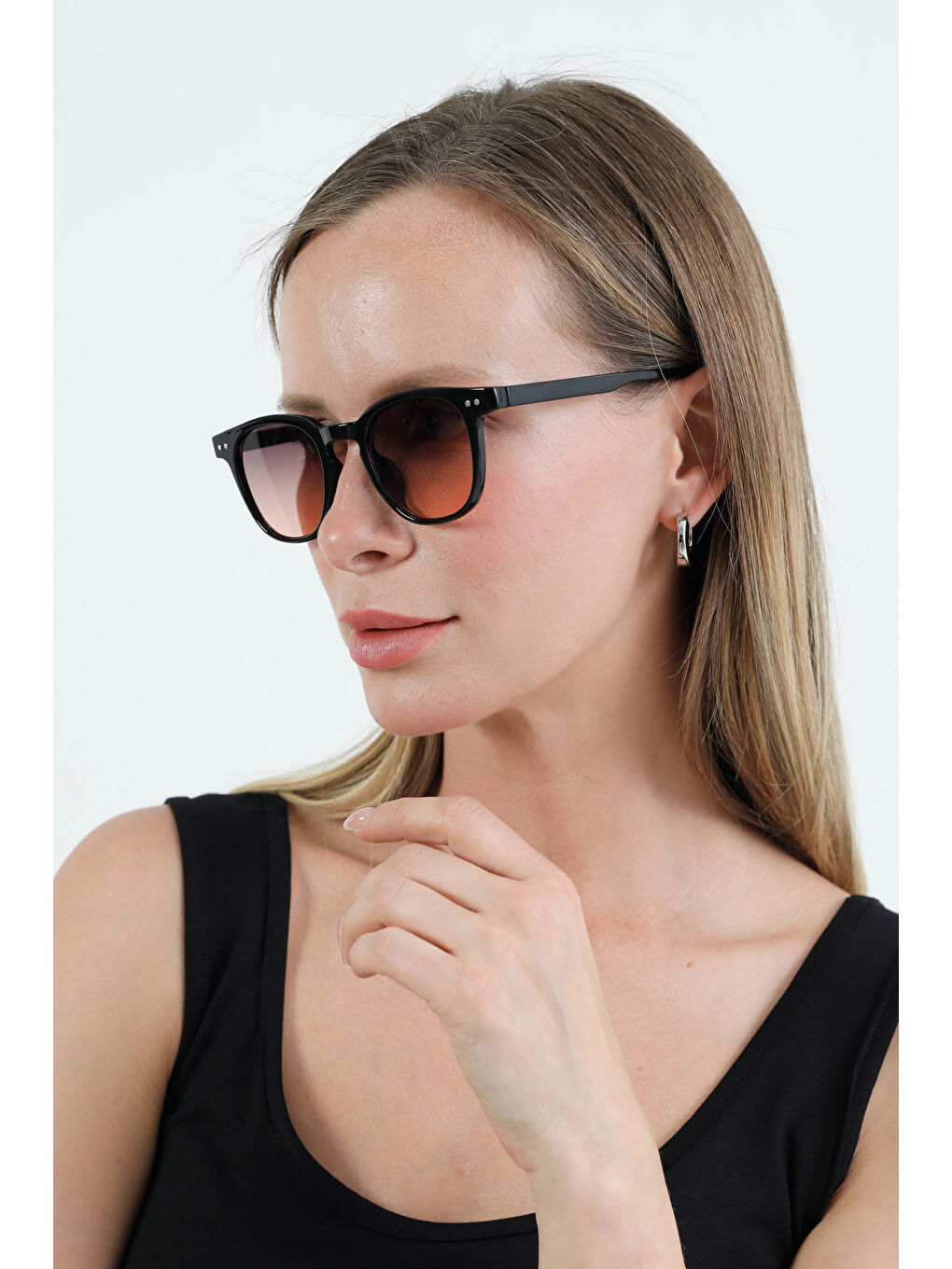 Pembe Metal Detaylı Çerçeveli Güneş Gözlüğü-1