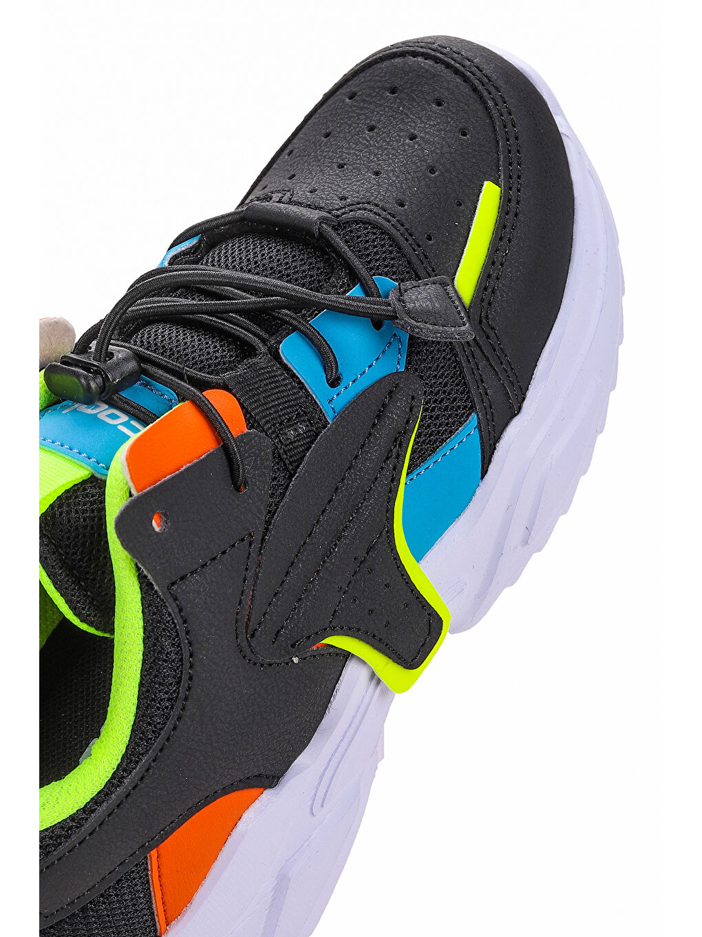 Siyah Y3 Cırtlı Kız/Erkek Çocuk Spor Ayakkabı-5