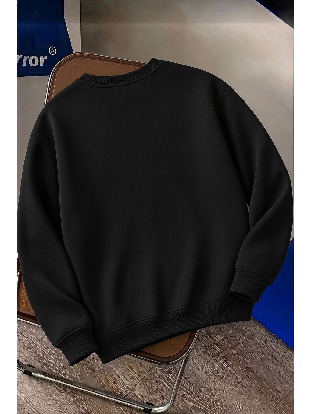 Siyah Bs Life Design Minimalist İllüstrasyon Baskılı Sweatshirt-büyük Beden Seçenekli-1