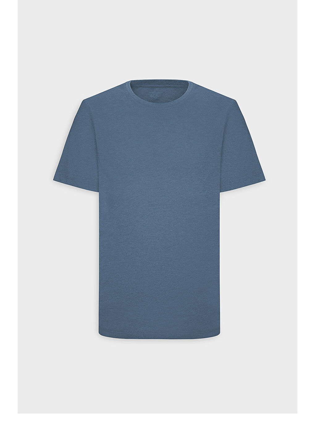 Erkek İndigo Melanj Slim Fit Dar Kesim %100 Pamuk Bisiklet Yaka Kısa Kollu Tişört-10