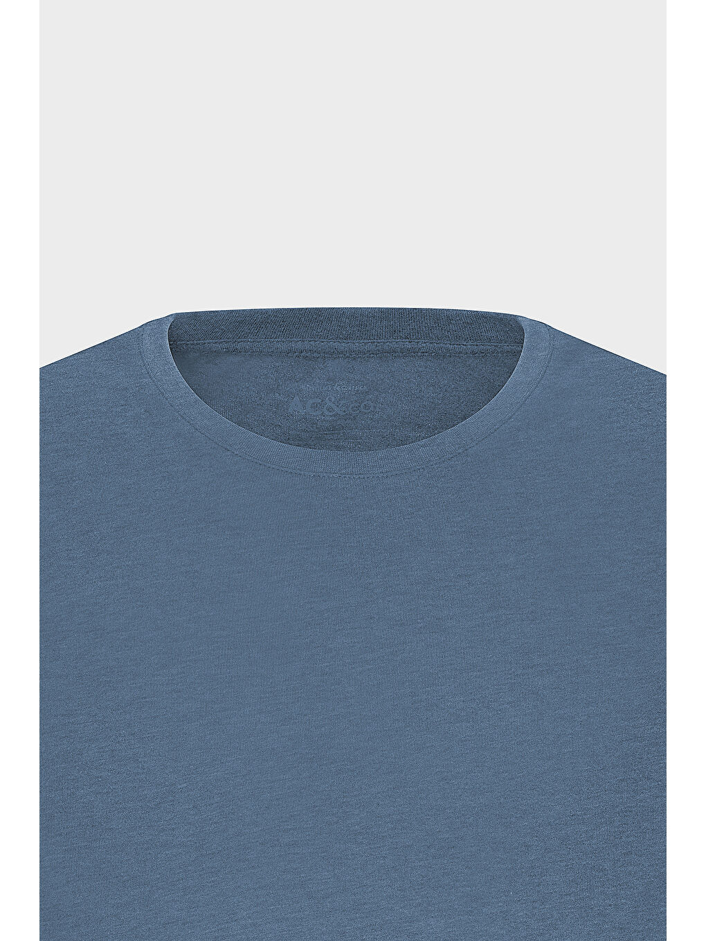 Erkek İndigo Melanj Slim Fit Dar Kesim %100 Pamuk Bisiklet Yaka Kısa Kollu Tişört-11