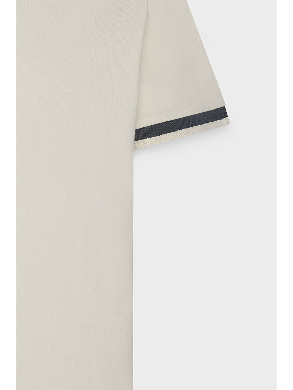 Erkek Ekru-Lacivert Regular Fit Geniş Kesim Polo Yaka %100 Pamuk Tişört-8