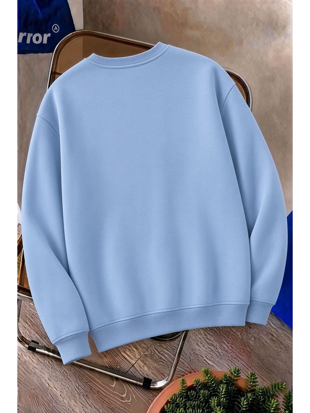 Turkuaz Bs Life Design Minimalist İllüstrasyon Baskılı Sweatshirt-büyük Beden Seçenekli-1