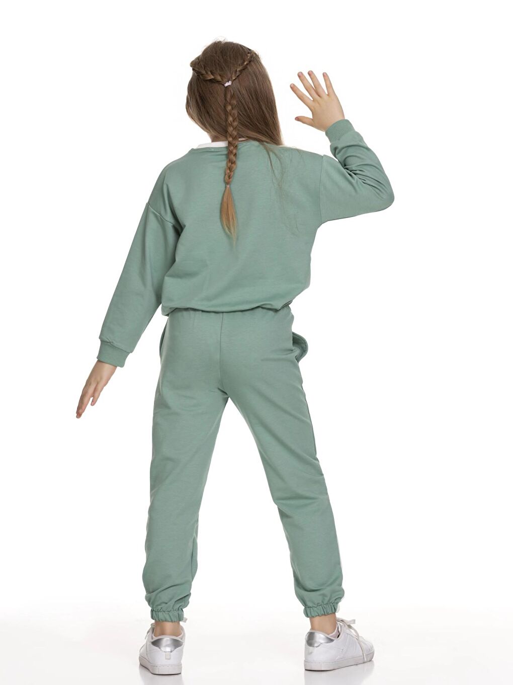 Yeşil Kız Çocuk Bisiklet Yakalı Eşofman Takım 51509-3