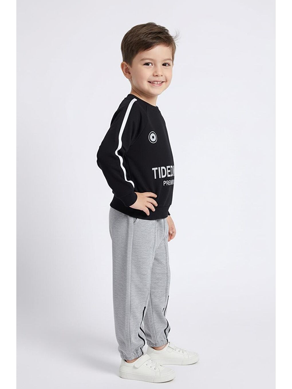 Siyah Baskılı Sweat Şeritli İkili Takım-1