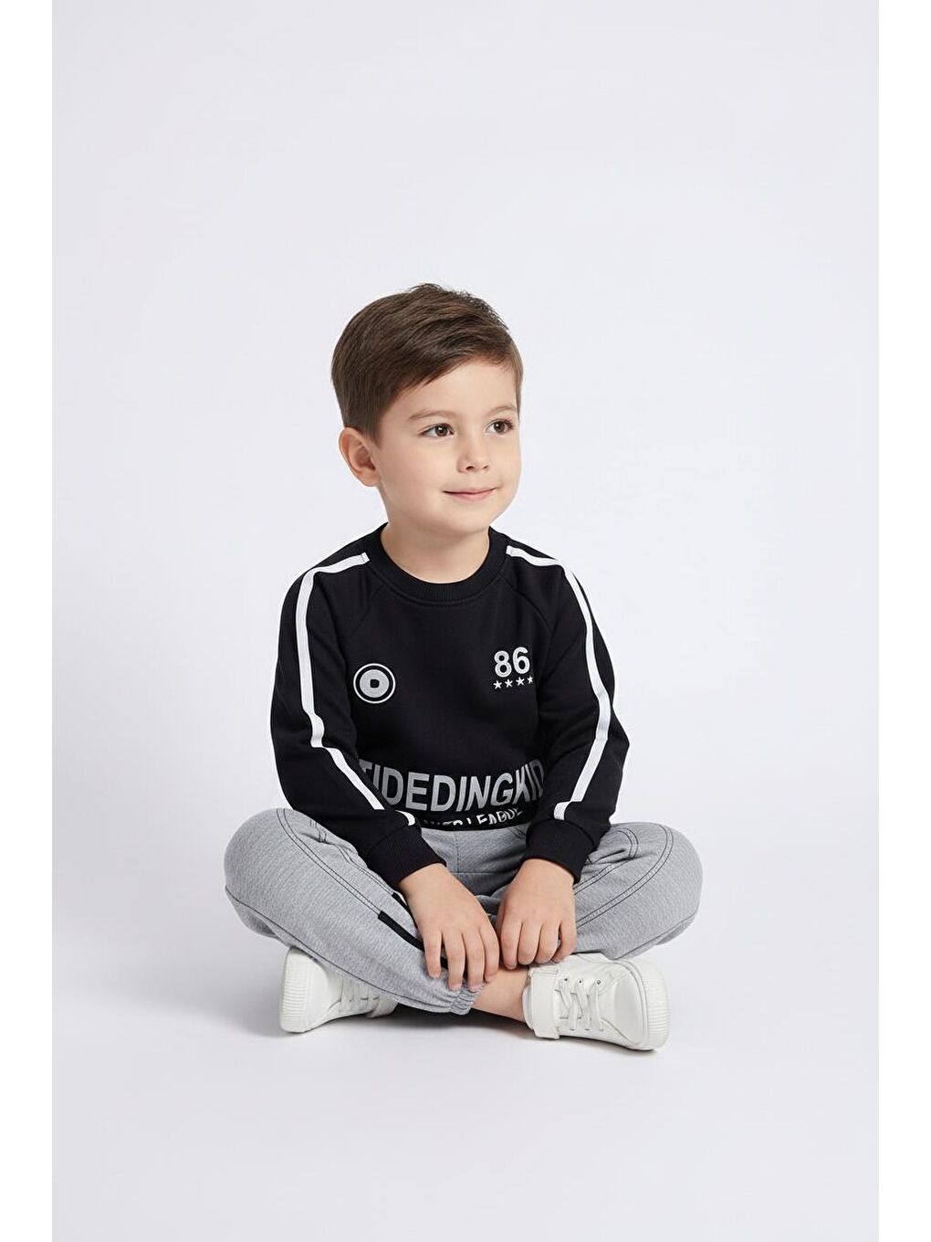 Siyah Baskılı Sweat Şeritli İkili Takım-2