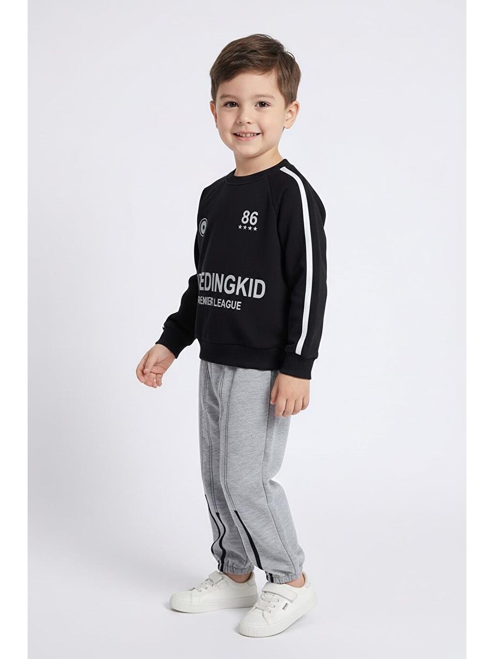 Siyah Baskılı Sweat Şeritli İkili Takım-4