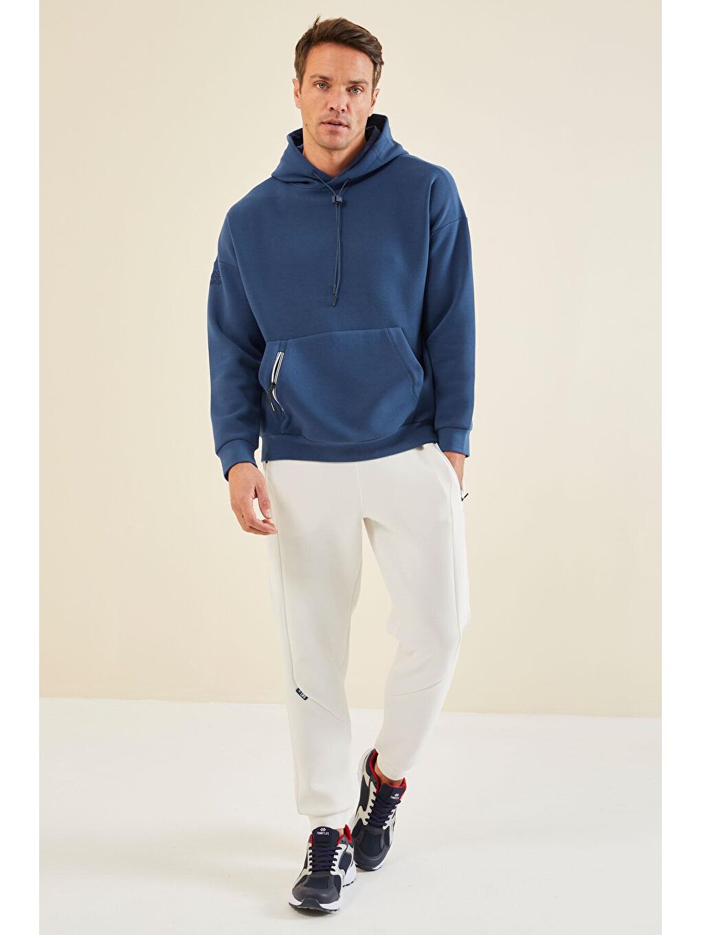 TOMMYLIFE Mavi Parlament Gizli Cep Detaylı Erkek Sweatshirt - 88289 - 3