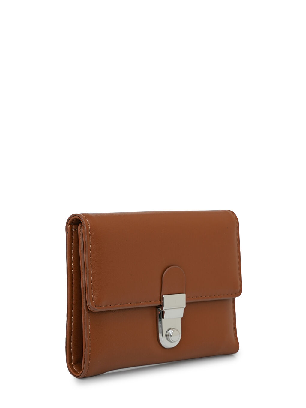 Kahverengi Metal Kapaklı Kadın Cüzdanı MW08-1