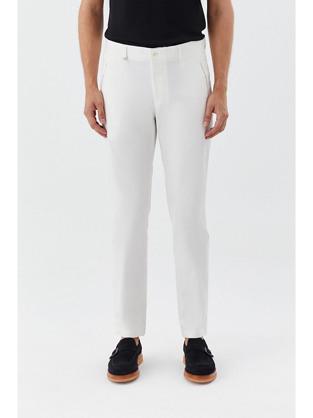 Regular Fit Klasik Erkek Pantolon Beyaz
