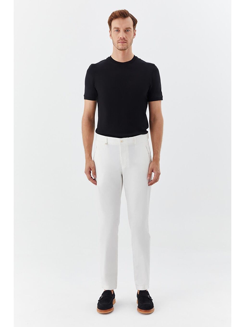 Regular Fit Klasik Erkek Pantolon Beyaz-1