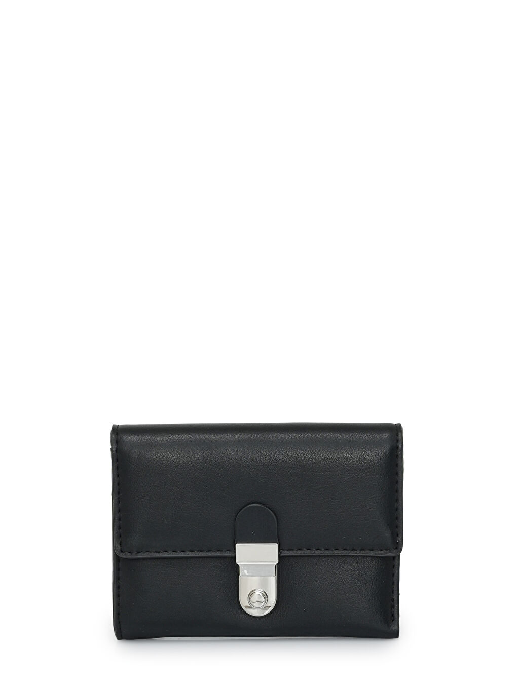 Siyah Metal Kapaklı Kadın Cüzdanı MW08